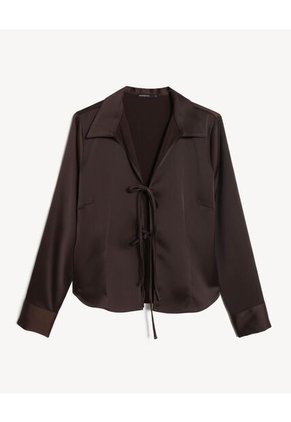 Blusa Anudado Delantero  Para Mujer Café Seven Seven
