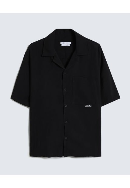 Camisa Para Hombre Manga Corta  Color Negro Marca Seven Seven #45012047
