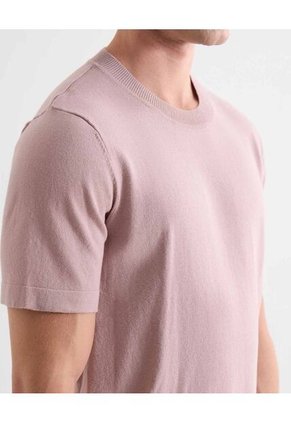 Camiseta De Punto Con Cuello Mao  Para Hombre Taupe Seven Seven