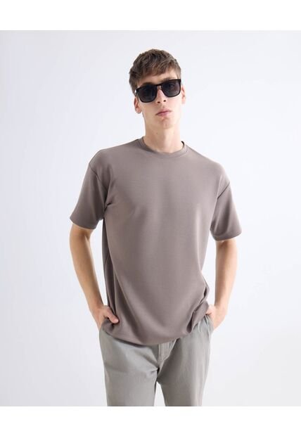 Camiseta Relaxed Fluida  Para Hombre Taupe Seven Seven