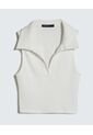 Crop Top Cuello Polo  Para Mujer Crudo Seven Seven de Seven Seven