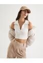 Crop Top Cuello Polo  Para Mujer Crudo Seven Seven de Seven Seven