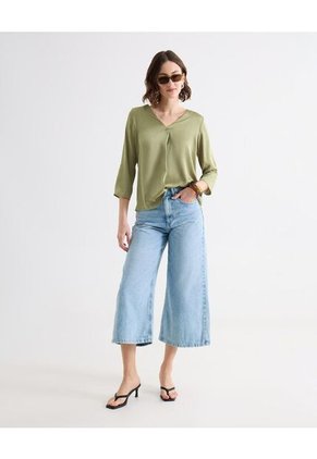 Blusa Para Mujer Manga 3/4 Color Verde Marca Seven Seven #28124089