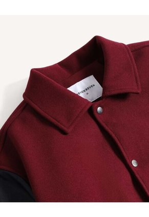 Chaqueta Bomber Bordada  Para Hombre Vino Seven Seven