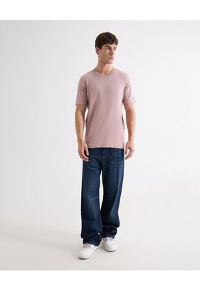 Camiseta De Punto Con Cuello Mao  Para Hombre Taupe Seven Seven