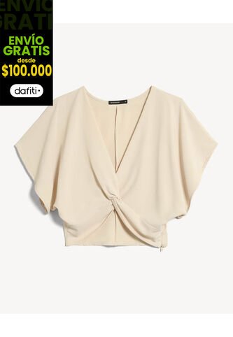 Blusa Para Mujer Manga Corta Color Crema Marca Seven Seven #28124109 Seven Seven