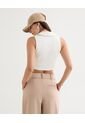 Crop Top Cuello Polo  Para Mujer Crudo Seven Seven de Seven Seven