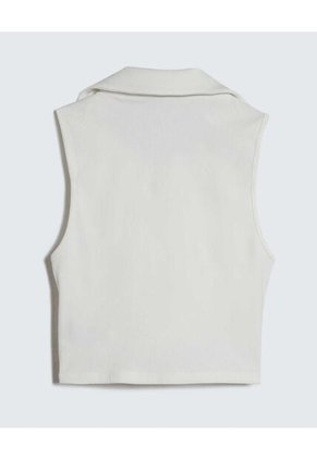Crop Top Cuello Polo  Para Mujer Crudo Seven Seven