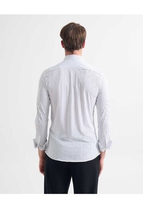 Camisa A Rayas Para Hombre Blanco Seven Seven