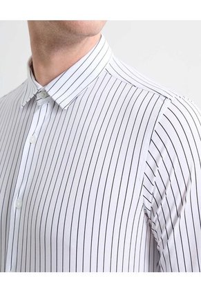 Camisa A Rayas Para Hombre Blanco Seven Seven