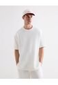 Camiseta Tejida Texturizada Oversize  Para Hombre Marfil Seven Seven de Seven Seven