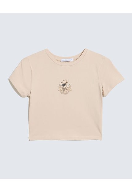 Camiseta Para Mujer Manga Corta Color Piel Marca Seven Seven #28096099