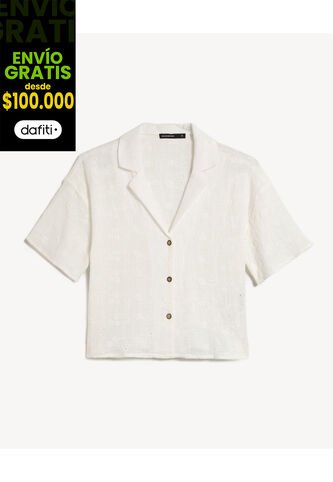 Blusa Para Mujer Manga Corta Color Marfil Marca Seven Seven #28124128 Seven Seven