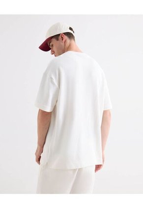 Camiseta Tejida Texturizada Oversize  Para Hombre Marfil Seven Seven