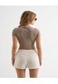 Camiseta Para Mujer Manga Corta Cuello Redondo Color Taupe Marca Seven Seven #28096239 de Seven Seven