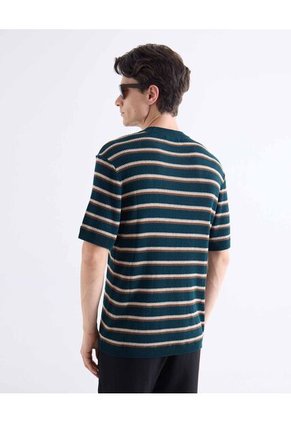 Camiseta Tejida Con Textura  Para Hombre Verde Seven Seven