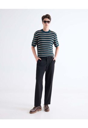 Camiseta Tejida Con Textura  Para Hombre Verde Seven Seven