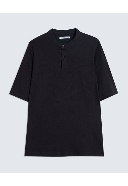 Polo Para Hombre Cuello Mao  Color Negro Marca Seven Seven #45110855