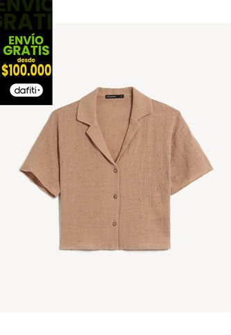 Blusa Para Mujer Manga Corta Color Café Marca Seven Seven #28124129 Seven Seven