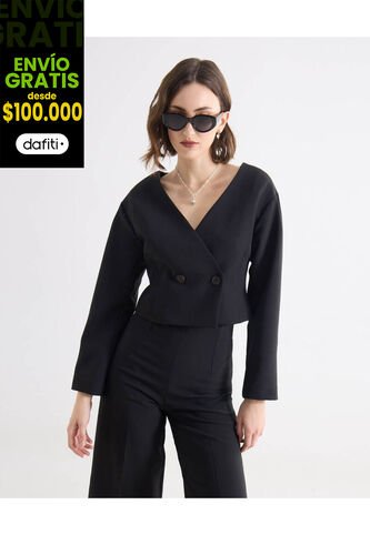 Chaqueta Para Mujer Blazer Color Negro Marca Seven Seven #28080990 Seven Seven