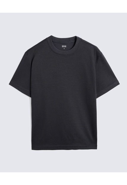 Camiseta Para Hombre Manga Corta Cuello Redondo Color Negro Marca Seven Seven #45092757