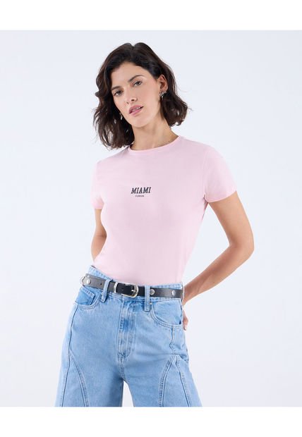 Camiseta Para Mujer Manga Corta Color Rosa Marca Seven Seven #28096089