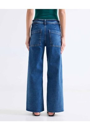 Jean Retro Con Desgastes  Para Mujer Azul Seven Seven