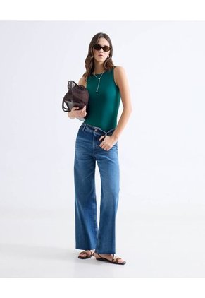 Jean Retro Con Desgastes  Para Mujer Azul Seven Seven