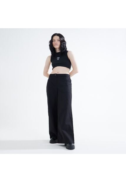 Crop Top Para Mujer Manga Sisa Color Negro Marca Seven Seven #28095660