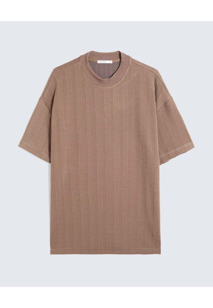 Camiseta Para Hombre Manga Corta Cuello Redondo Color Taupe Marca Seven Seven #45092724