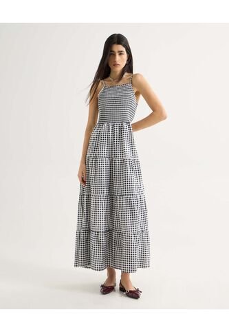 Vestido En Popelina  Para Mujer Negro Seven Seven Seven Seven