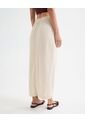 Falda En Efecto Lino  Para Mujer Arena Seven Seven de Seven Seven