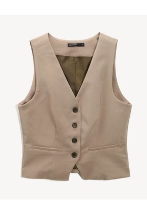 Chaleco Para Mujer Plano Color Beige Marca Seven Seven #28250149