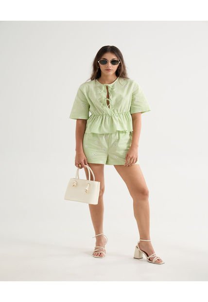 Blusa Para Mujer Manga Corta Color Verde Marca Seven Seven #28124044