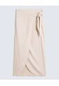 Falda En Efecto Lino  Para Mujer Arena Seven Seven de Seven Seven