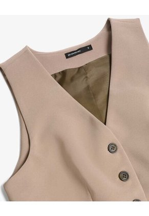 Chaleco Para Mujer Plano Color Beige Marca Seven Seven #28250149