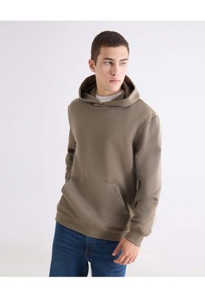 Hoodie Regular Básico Para Hombre Crema Seven Seven