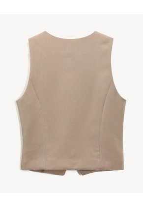 Chaleco Para Mujer Plano Color Beige Marca Seven Seven #28250149