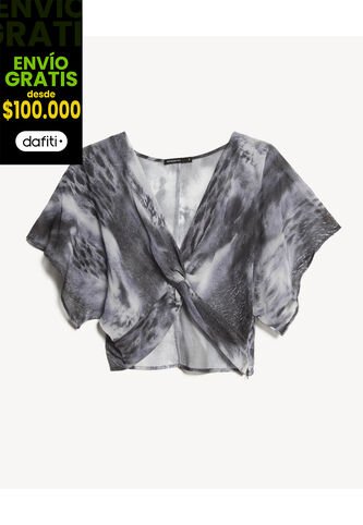 Blusa Para Mujer Manga Sisa Color Gris Marca Seven Seven #28124086 Seven Seven