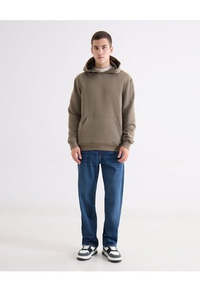 Hoodie Regular Básico Para Hombre Crema Seven Seven