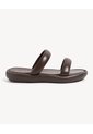 Sandalias Doble Tira Acolchada  Para Mujer Café Seven Seven de Seven Seven