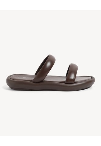Sandalias Doble Tira Acolchada  Para Mujer Café Seven Seven Seven Seven