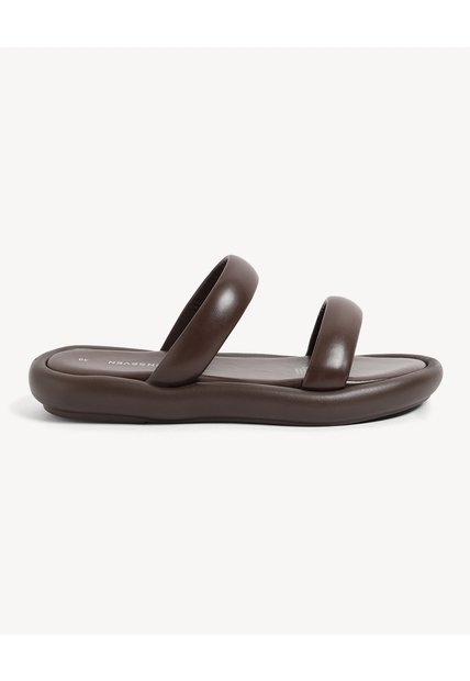 Sandalias Doble Tira Acolchada  Para Mujer Café Seven Seven