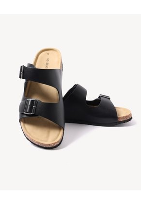 Sandalias Hebillas Ajustables  Para Hombre Negro Seven Seven