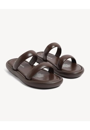 Sandalias Doble Tira Acolchada  Para Mujer Café Seven Seven