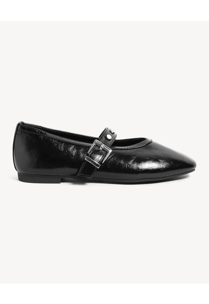 Baletas Tira Con Taches  Para Mujer Negro Seven Seven