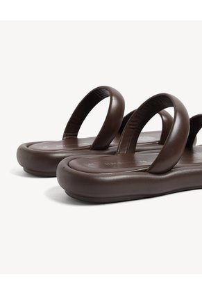 Sandalias Doble Tira Acolchada  Para Mujer Café Seven Seven