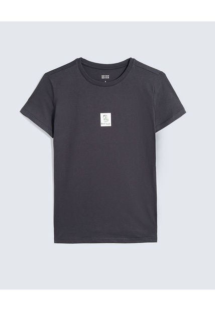 Camiseta Para Mujer Manga Corta Cuello Redondo Color Negro Marca Seven Seven #28096373