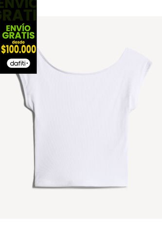 Camiseta Para Mujer Manga Corta Cuello Redondo Color Marfil Marca Seven Seven #28096453 Seven Seven