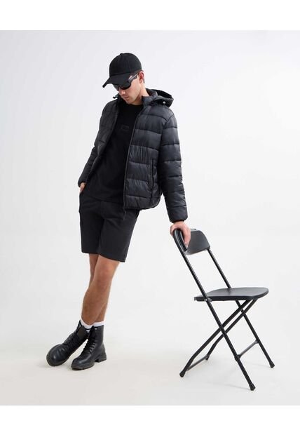 Bermuda Tipo Chino Con Bolsillos  Para Hombre Negro Seven Seven